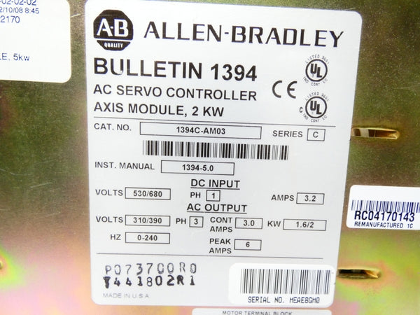 INDUSTRIAL SPARE PART 1394C-AM03 SER. C 530/680V 3.2A REMAN