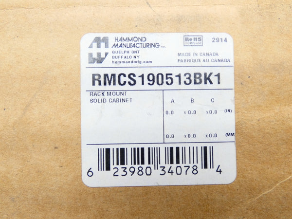 HAMMOND MANUFACTURING RMCS190513BK1 NSMP