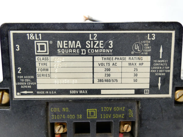 SQUARE D 8536-SEO1 SER. A 110/120V UNMP