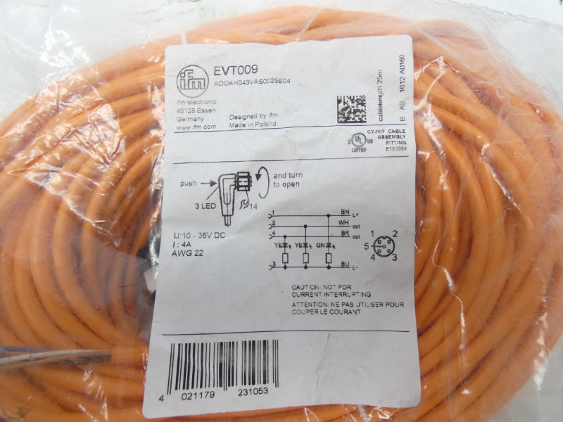 IFM EFECTOR ADOAH043VAS0025E04 EVT009 10-36V 4A NSMP