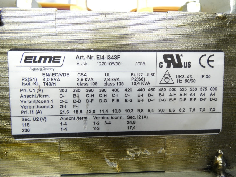 ELME EI4-I343F 1220105/001/005 600V 34.8A NSNP
