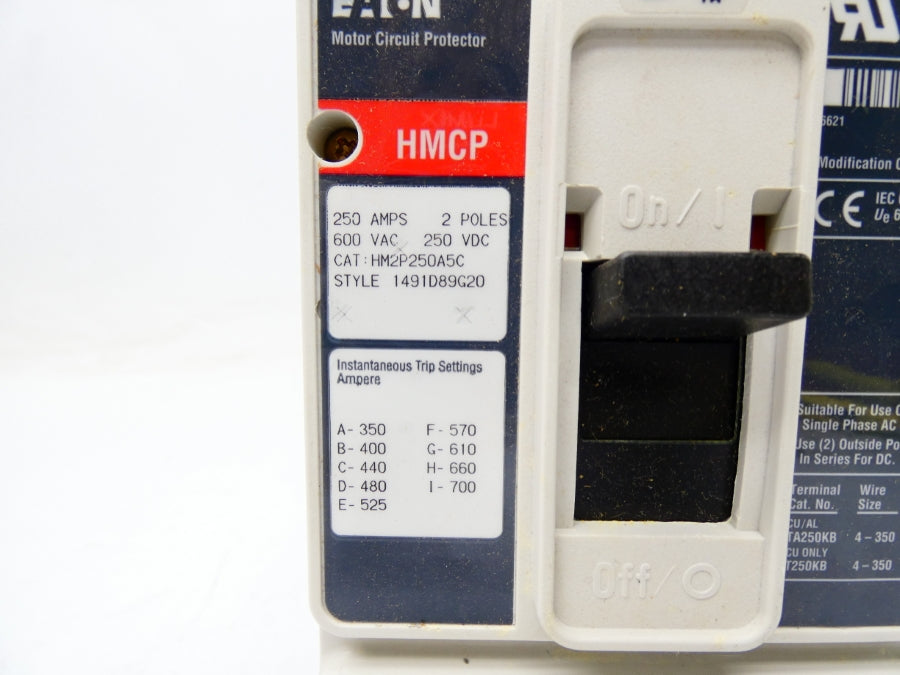 EATON HM2P250A5C 1491D89G20 600VAC 250A NSMP