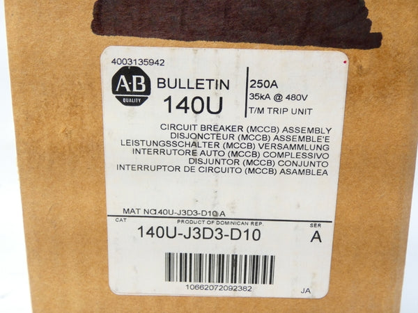 INDUSTRIAL SPARE PART 140U-J3D3-D10 SER. A 480V 250A NSMP