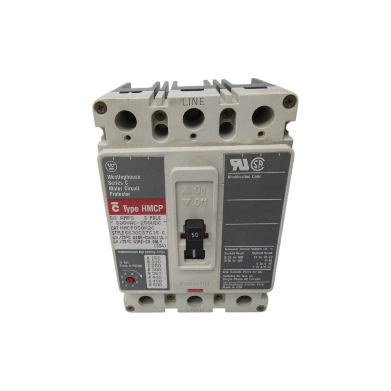 WESTINGHOUSE HMCP050K2C SER. C 600VAC 50A NSNP