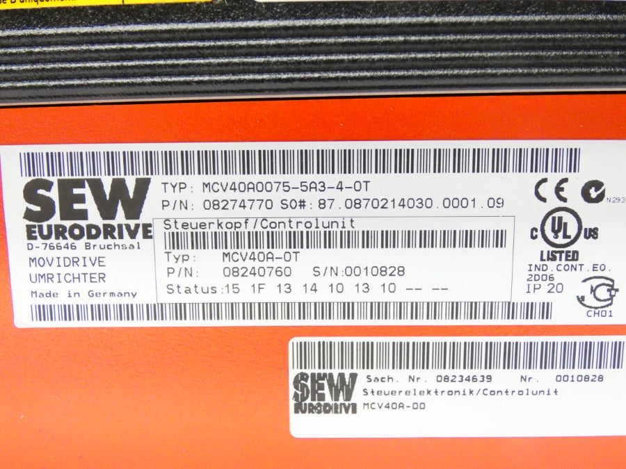 SEW EURODRIVE MCV40A0075-5A3-4-0T NSNP