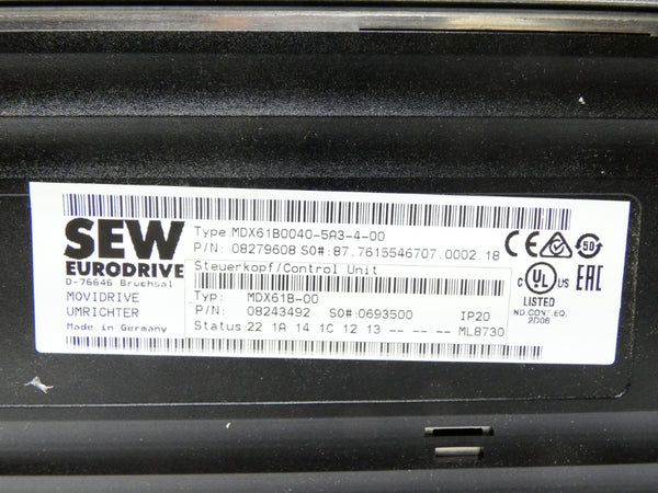 SEW EURODRIVE MDX61B0040-5A3-4-00 DBG60B-10 NSNP