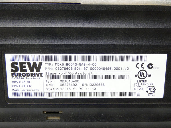 SEW EURODRIVE MDX61B0040-5A3-4-00 DBG60B-10 (AS PICTURED) UNMP