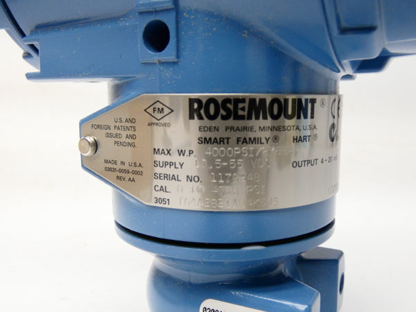 ROSEMOUNT 3051TG4A2B21AB4K5M5 10.5-55VDC 0-4000PSI NSMP