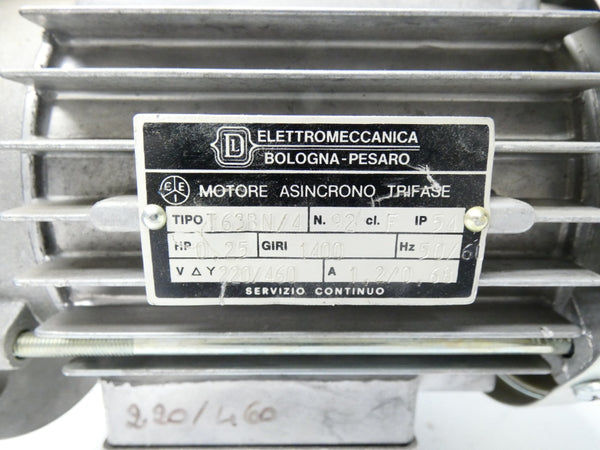 ELETTROMECCANICA T63BN/4 220/460V 1.2/0.68A (AS PICTURED) NSNP
