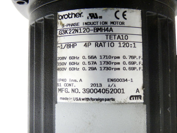 BROTHER G3K22N120-BMH4A 460V 0.57A UNMP
