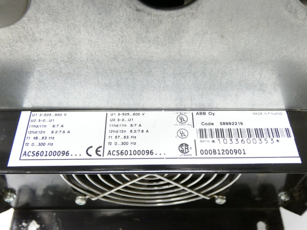ABB ACS60100096000B1200901 525-690V 6.2/7.6A UNMP