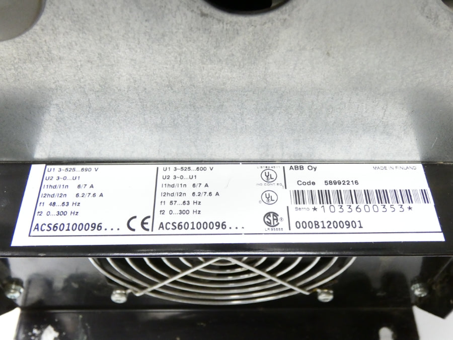 ABB ACS60100096000B1200901 525-690V 6.2/7.6A UNMP
