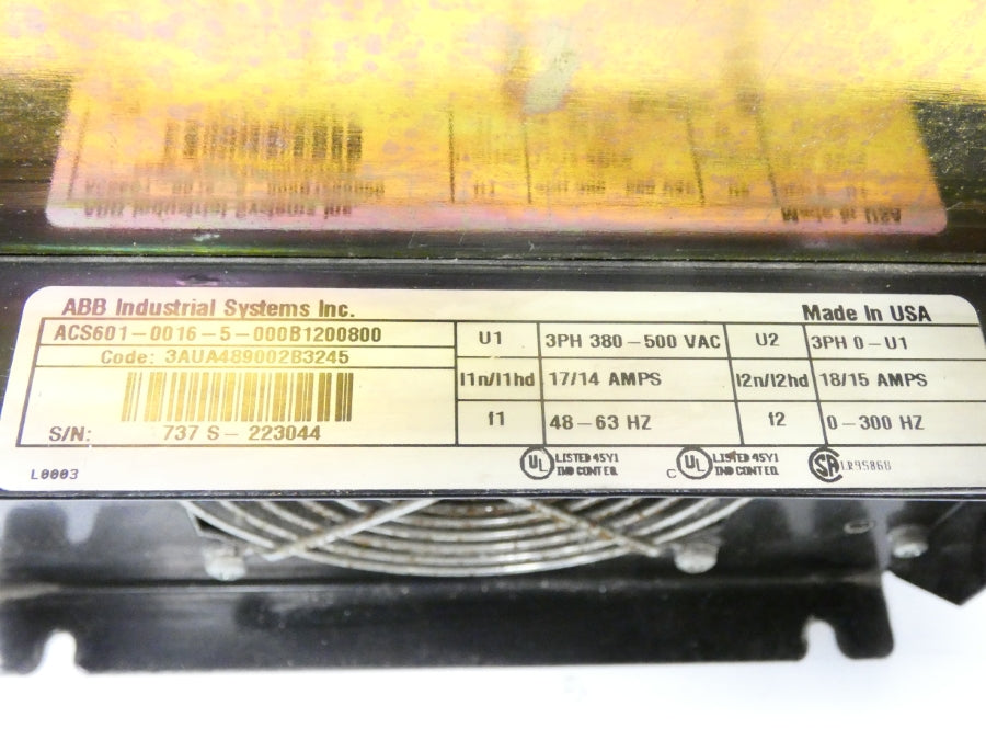 ABB ACS601-0016-5-000B1200800 380-500VAC 18/15A UNMP