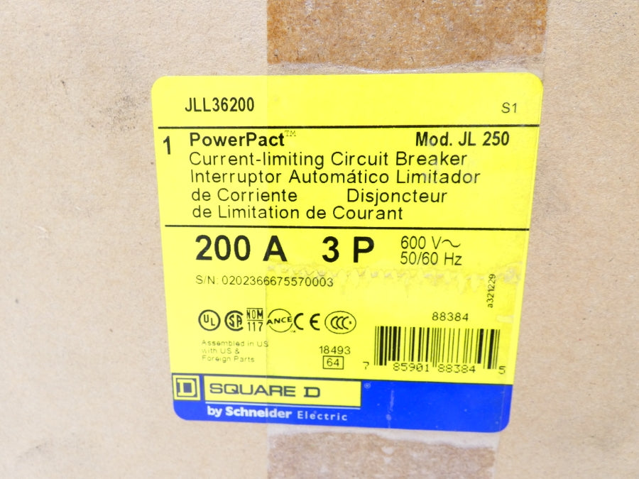 SQUARE D JLL36200 600V 200A NSFS