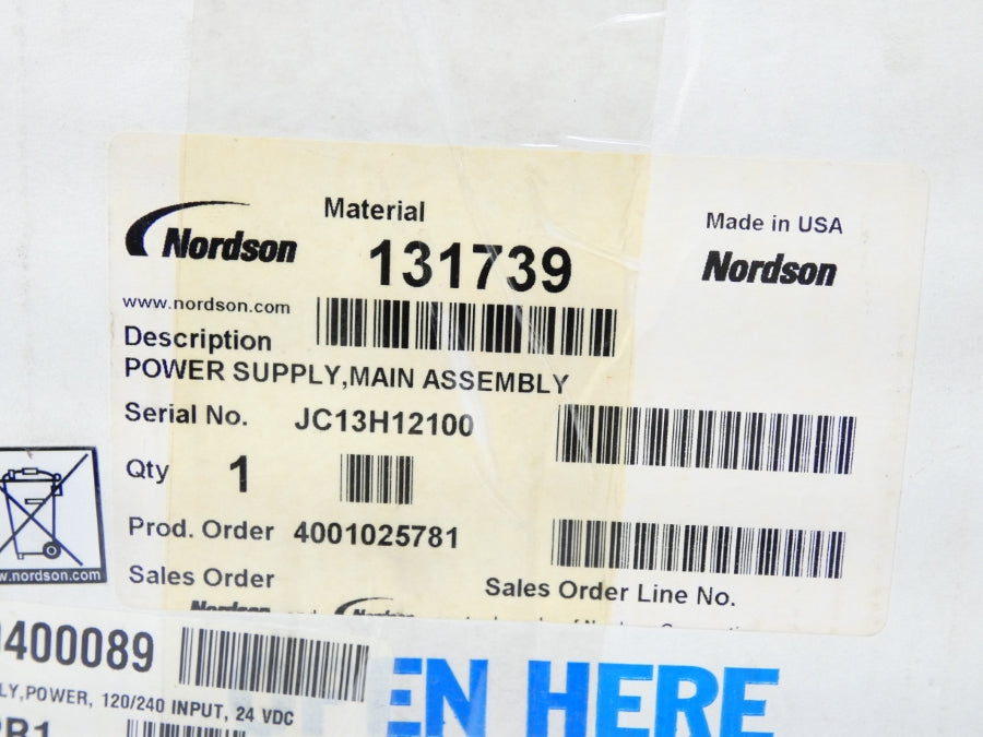 NORDSON PS40 131739 120/240VAC 1.7/0.8A NSMP