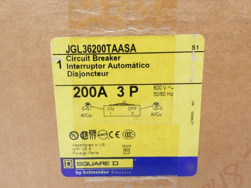 SQUARE D JGL36200TAASA 600V 200A NSMP