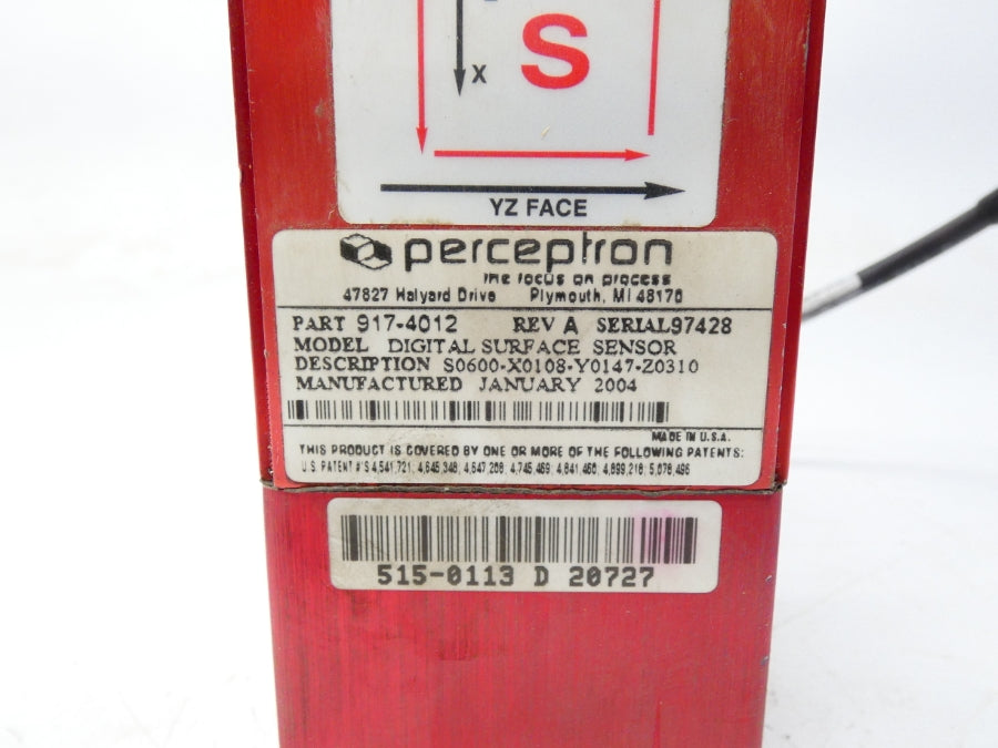 PERCEPTRON 917-4012 S0600-X0108-Y0147-Z0310 REV. A UNMP