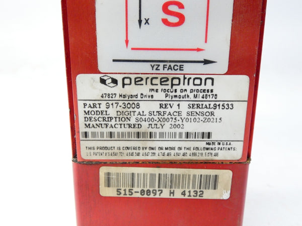 PERCEPTRON 917-3008 S0400-X0075-Y0102-Z0215 REV. 1 UNMP