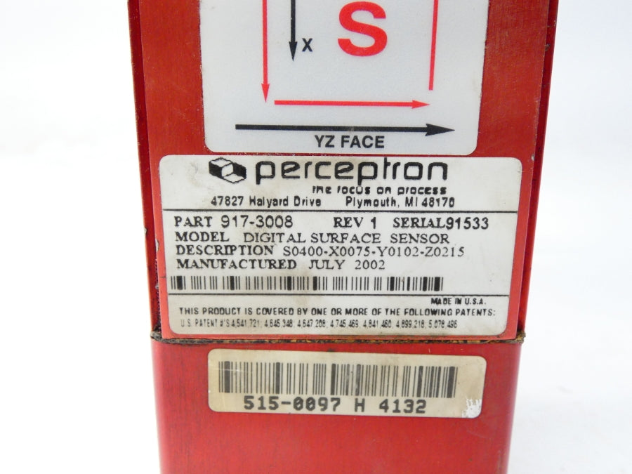 PERCEPTRON 917-3008 S0400-X0075-Y0102-Z0215 REV. 1 UNMP