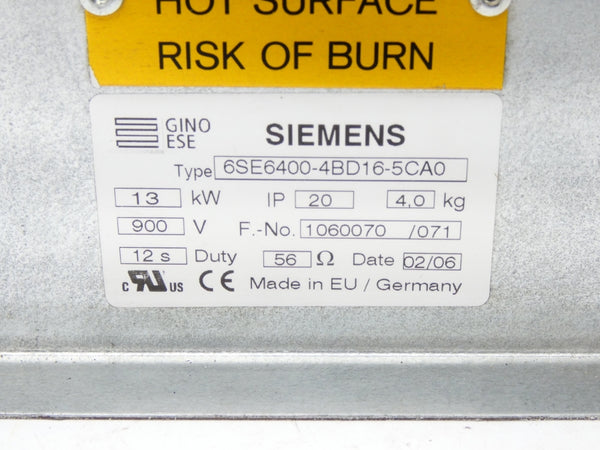 SIEMENS 6SE6400-4BD16-5CA0 900V NSNP