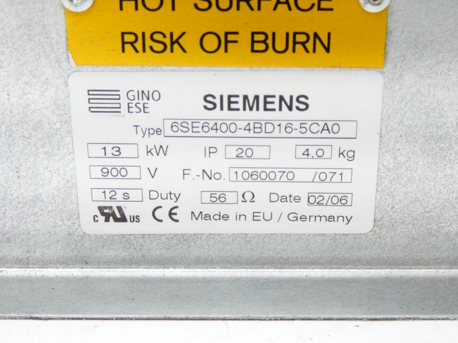 SIEMENS 6SE6400-4BD16-5CA0 900V NSNP