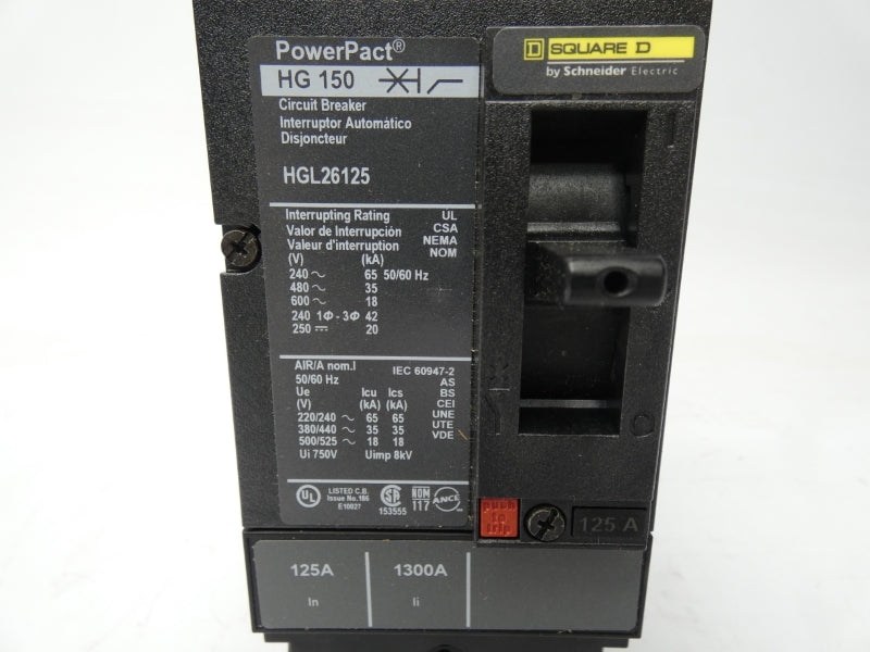 SQUARE D HGL26125 600V 125A NSMP