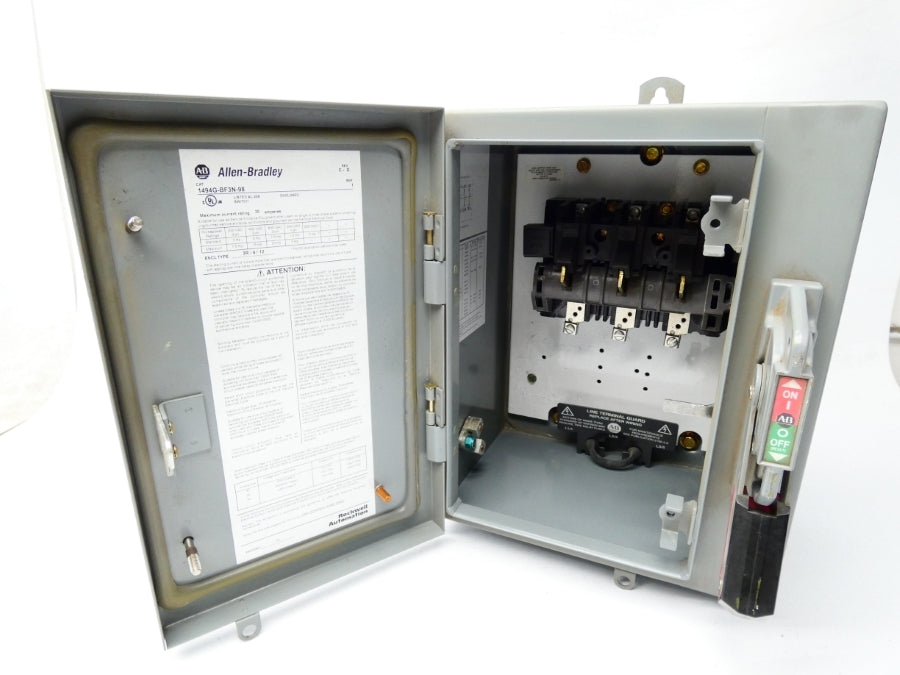 ALLEN BRADLEY 1494G-BF3N-98 SER. 1 REV. C-D 600V 30A NSNP