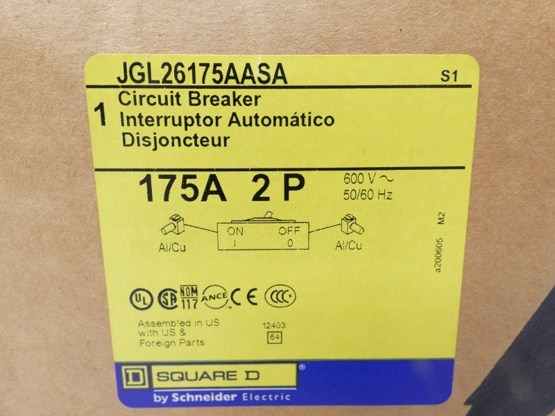 SQUARE D JGL26175AASA 600V 175A NSMP