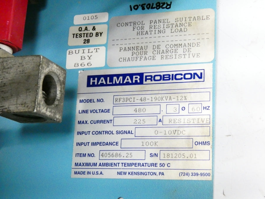 HALMAR ROBICON RF3PCI-48-190KVA-12% 480V UNMP
