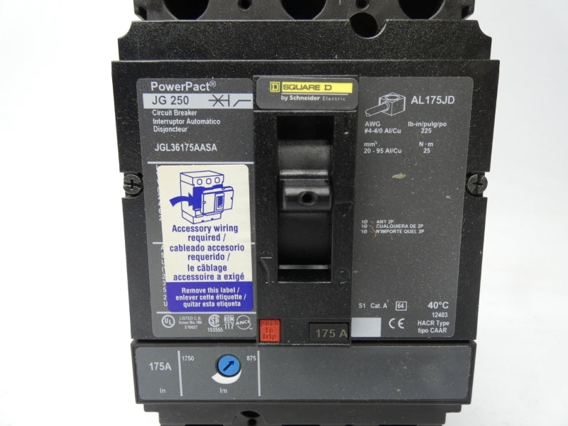 SQUARE D JGL36175ASAA 600V 175A NSMP