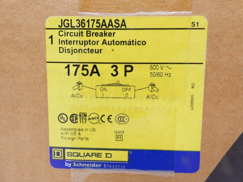 SQUARE D JGL36175ASAA 600V 175A NSMP