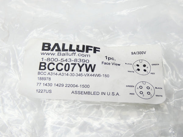 BALLUFF BCC07YW BCCA314-A314-30-346-VX44W6-150 300V 9A NSMP
