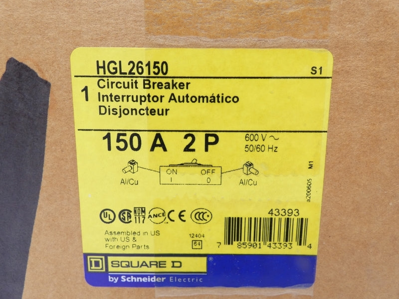 SQUARE D HGL26150 600V 150A NSMP