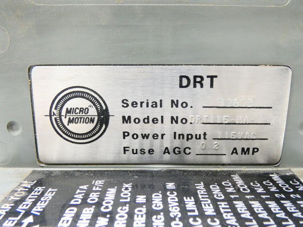 MICRO MOTION DRT115-NA-J-T1 115V (AS PICTURED) UNMP