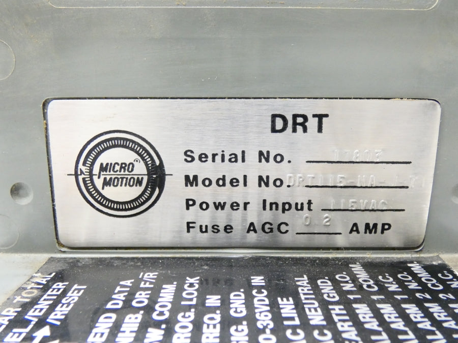 MICRO MOTION DRT115-NA-J-T1 115V (AS PICTURED) UNMP