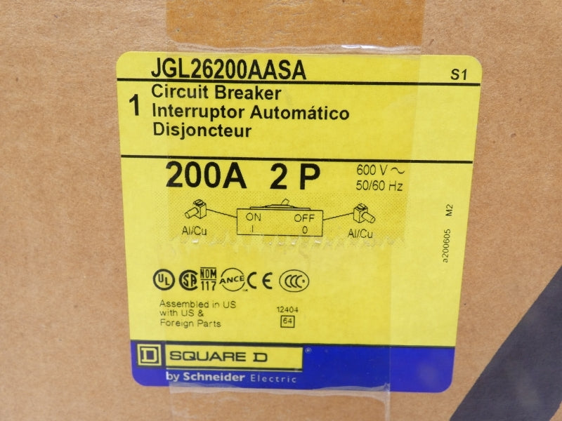 SQUARE D JGL26200AASA 600V 200A NSMP