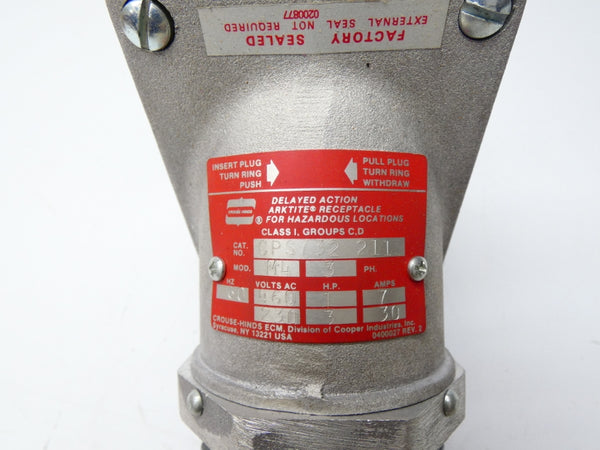 CROUSE-HINDS CPS732211 460VAC 30A NSMP