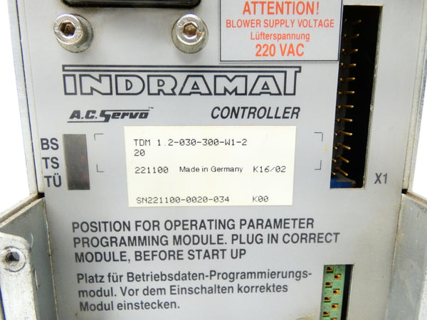 INDRAMAT TDM1.2-030-300-W1-220 300VDC UNMP