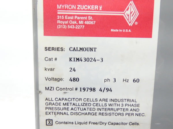 MYRON ZUCKER KIM43024-3 480V NSNP