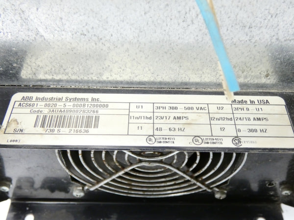 ABB ACS601-0020-5-000B1200000 380-500VAC 24/18A (AS PICTURED) UNMP