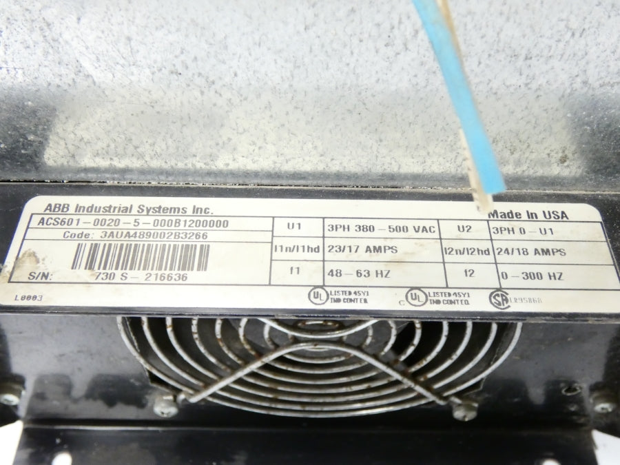 ABB ACS601-0020-5-000B1200000 380-500VAC 24/18A (AS PICTURED) UNMP