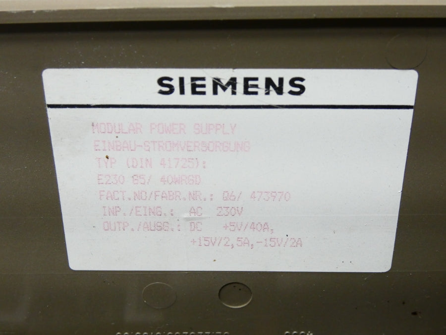 SIEMENS 6EW1861-2AD 230V 2.5A UNMP