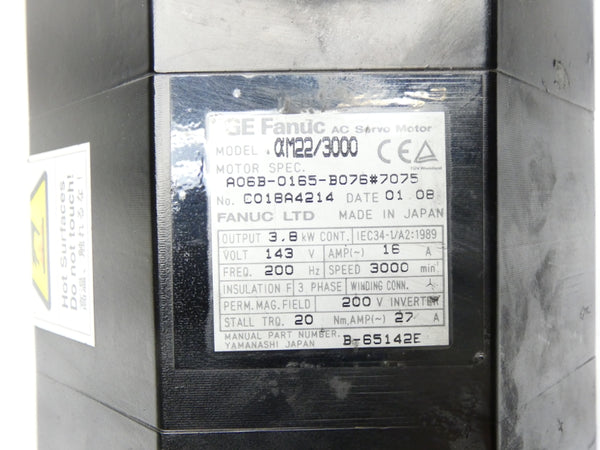 FANUC A06B-0165-B076#7075 143V 16A UNMP