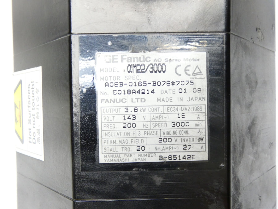FANUC A06B-0165-B076#7075 143V 16A UNMP