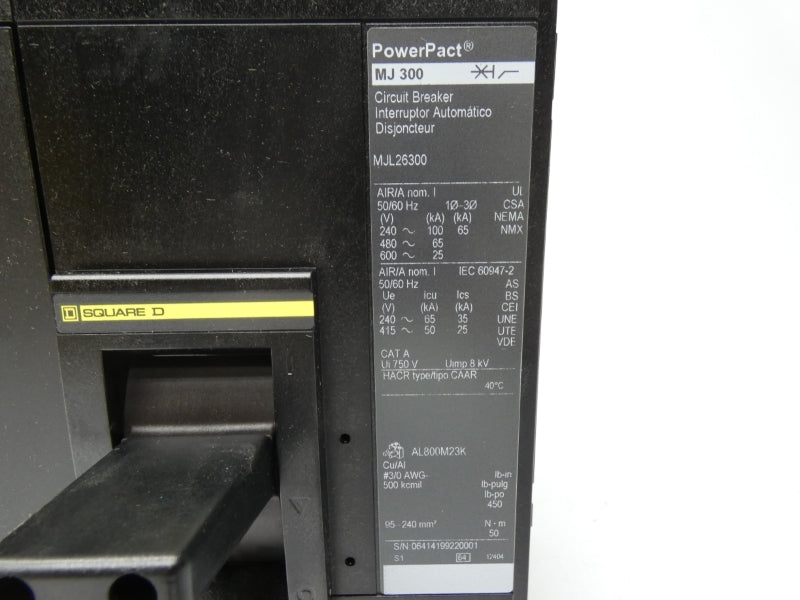 SQUARE D MJL26300 600V 300A NUPI