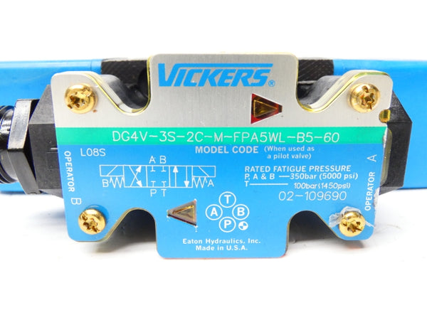 VICKERS DG4V-35-2C-M-FPA5WL-B5-60 02-109690 110/120V .48/.46A 5000PSI NSNP