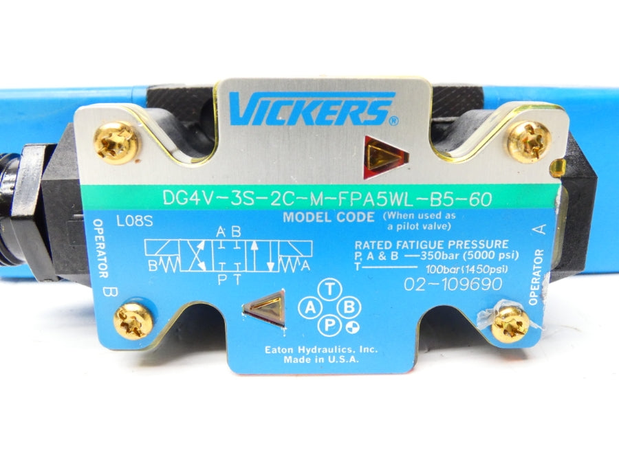 VICKERS DG4V-35-2C-M-FPA5WL-B5-60 02-109690 110/120V .48/.46A 5000PSI NSNP