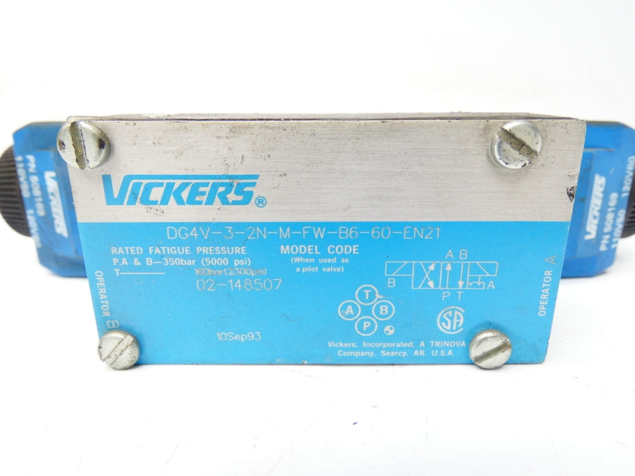 VICKERS DG4V-3-2N-M-FW-B6-60-EN21 02-148507 110/120V 5000PSI UNMP
