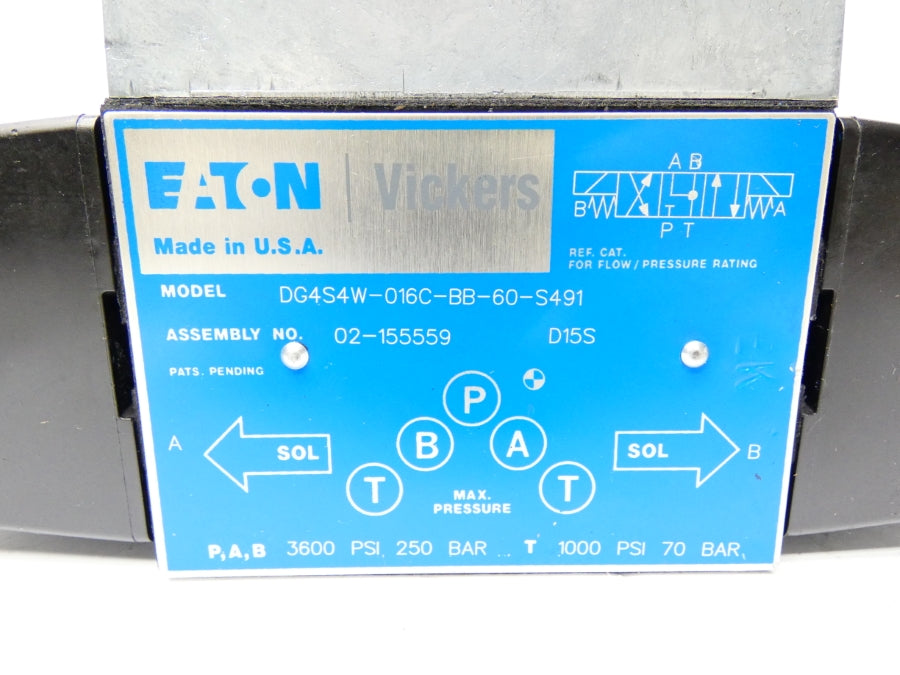 EATON VICKERS DG4S4W-016C-BB-60-S491 02-155559 3600PSI NSNP