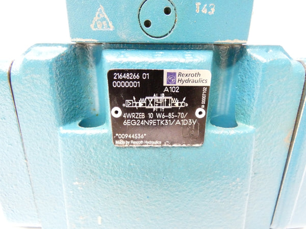 REXROTH 4WRZEB10W6-85-70/6EG24N9ETK31/A1D3V 12VDC 1.4A 3500PSI NSNP